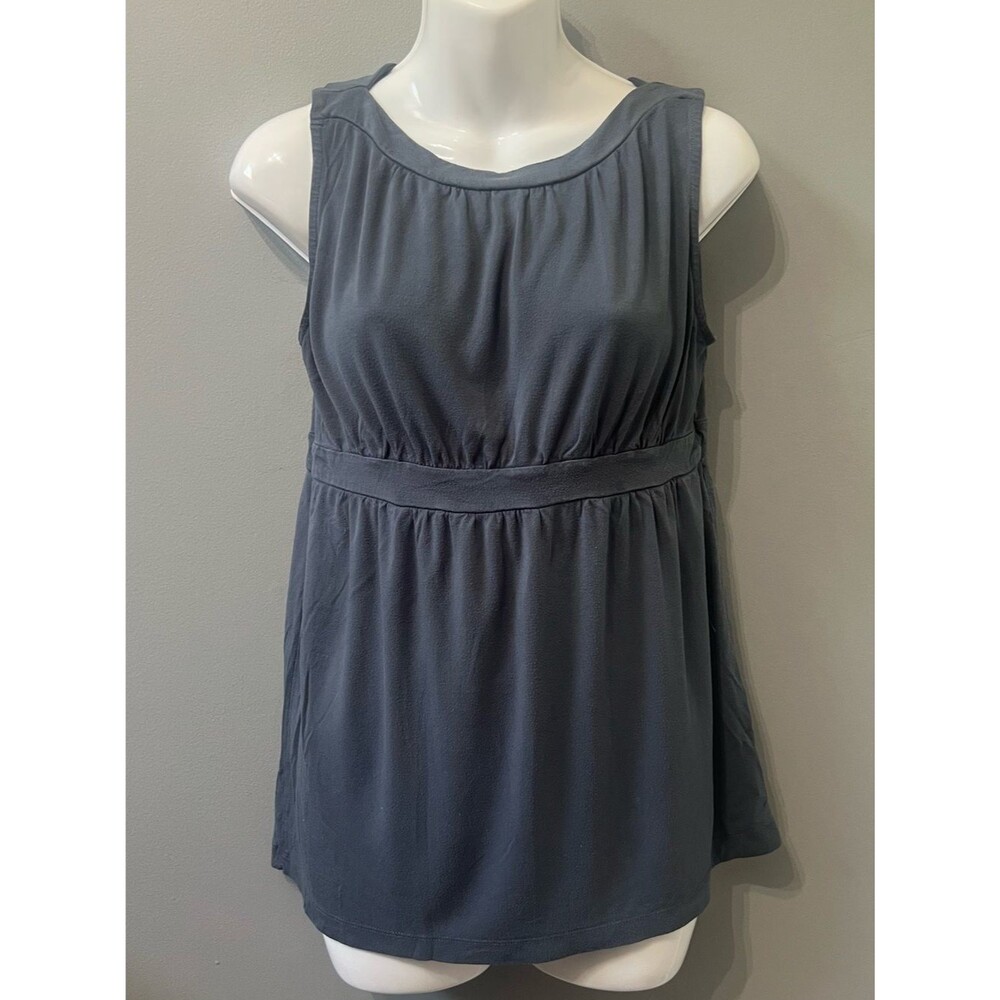 Banana Republic Slate Blue Sleeveless Gathered Waist Tank Medium